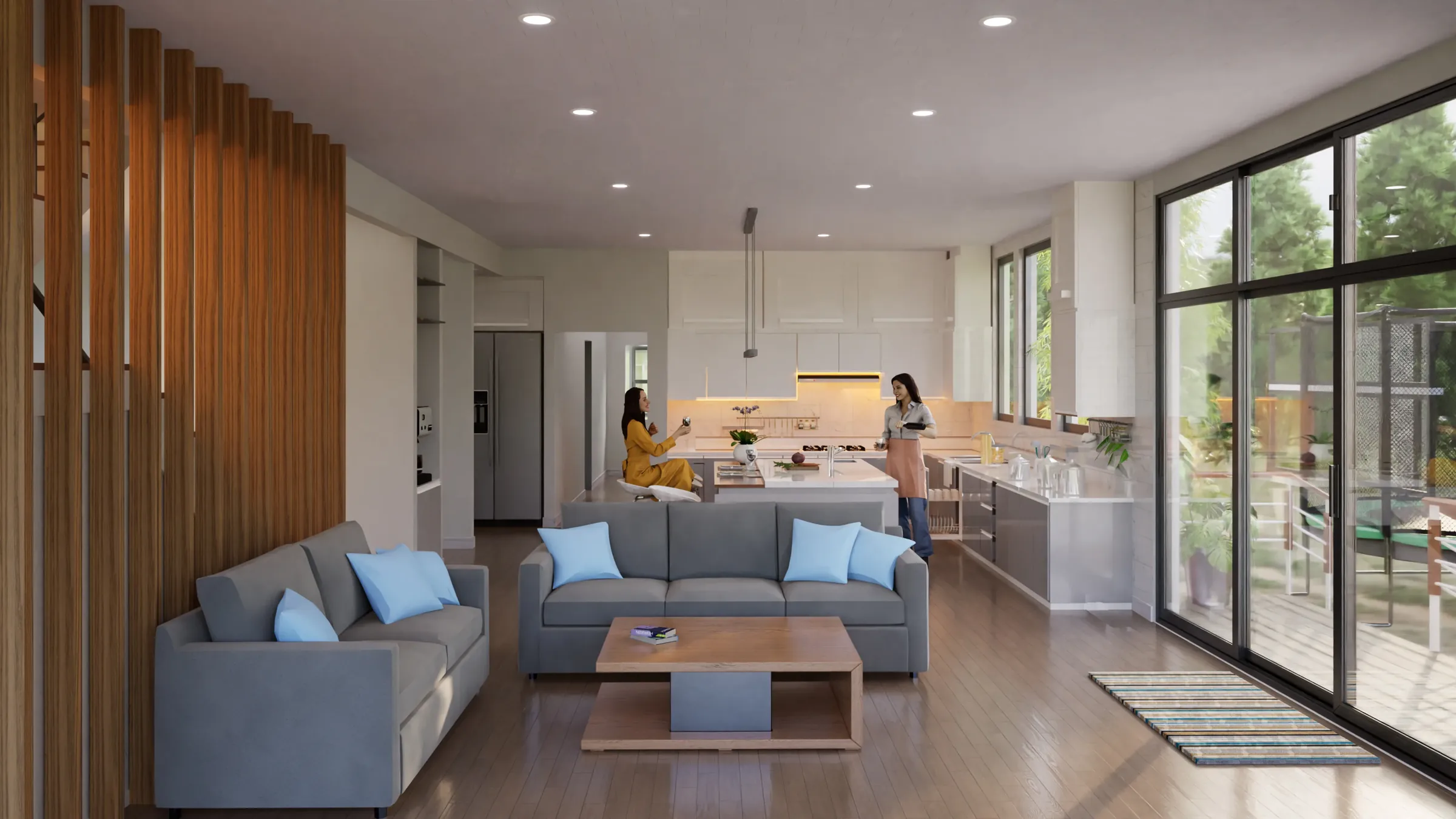 Living area of the Closter Residence